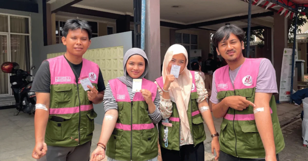 KKN 266 Nexavara Ikut Donor Darah, Wujudkan Kepedulian Sosial Bersama Warga Pondok Jaya