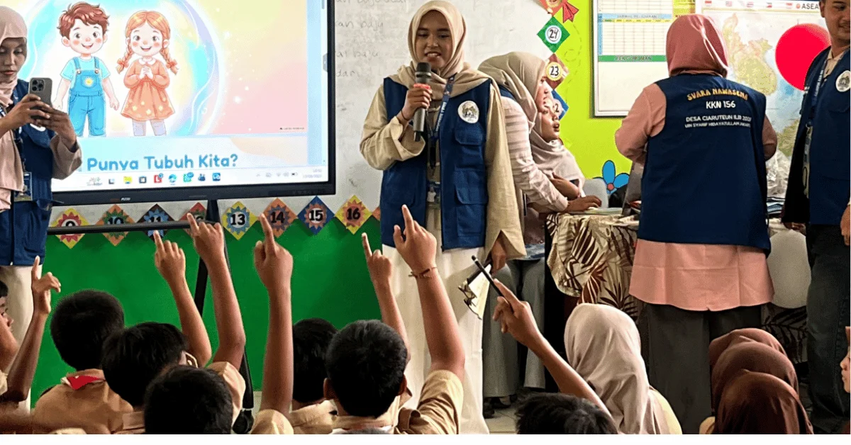 Cegah Kekerasan Seksual Sejak Dini, KKN 156 Svara Nawasena UIN Jakarta Edukasi Siswa SDN 01 Ciaruteun Ilir