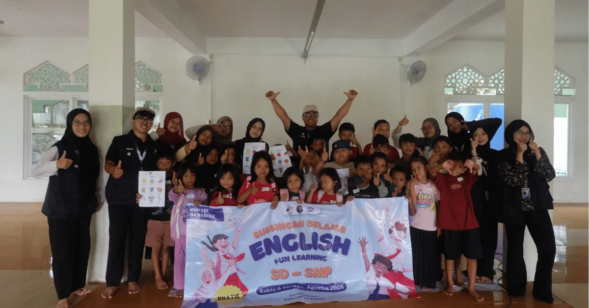 Tingkatkan Minat dan Kepercayaan Diri Anak dalam Belajar Bahasa Inggris, KKN 277 Nawasena UIN Jakarta Gelar English Fun Learning