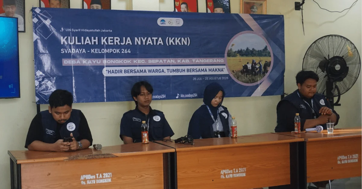 KKN UIN Jakarta Kelompok 264 SVADAYA Gelar Seminar Digital Marketing, Dorong UMKM Desa Kayu Bongkok Naik Kelas